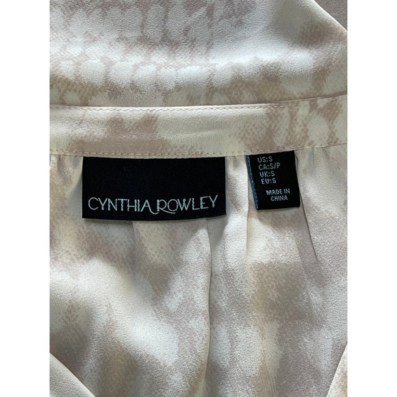 NWOT Womens Cynthia Rowley Light Chiffon‎ Peasant Blouse Ivory Beige S - Picture 5 of 6